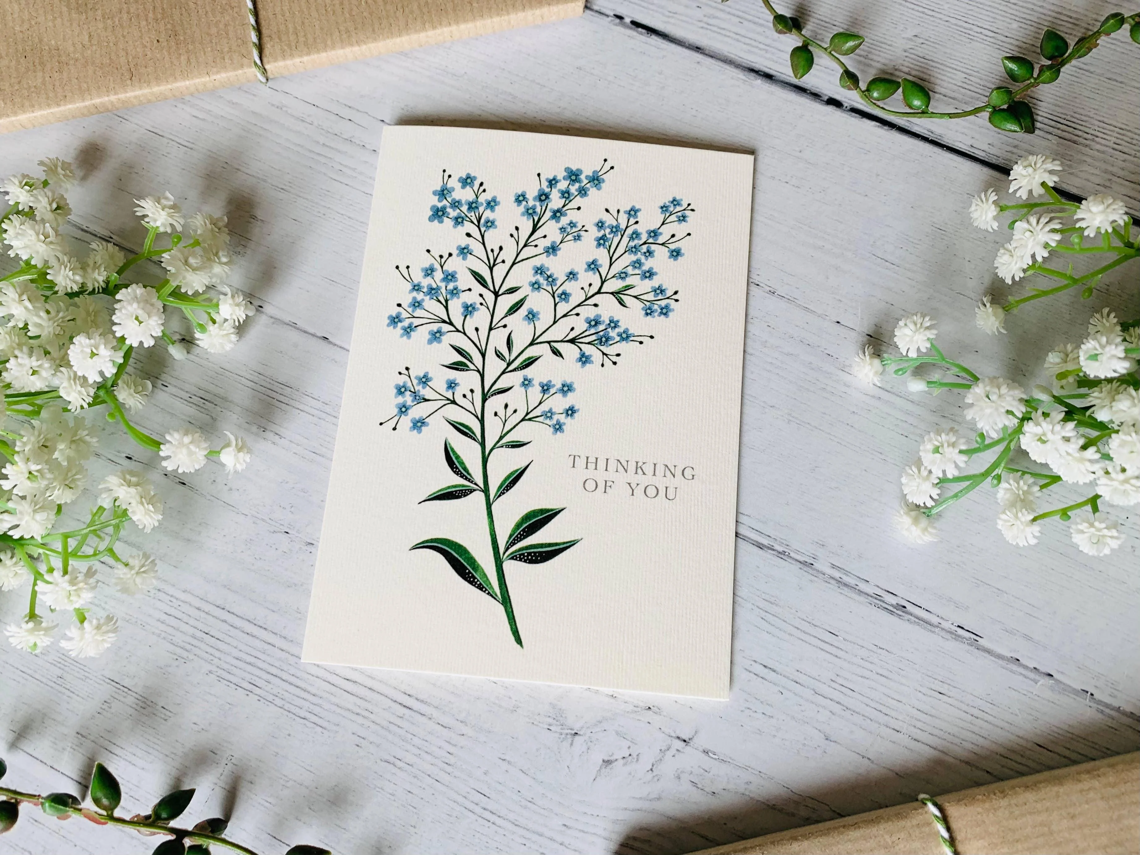 Thinking of You Forget-me-nots Greeting Card - Image 3