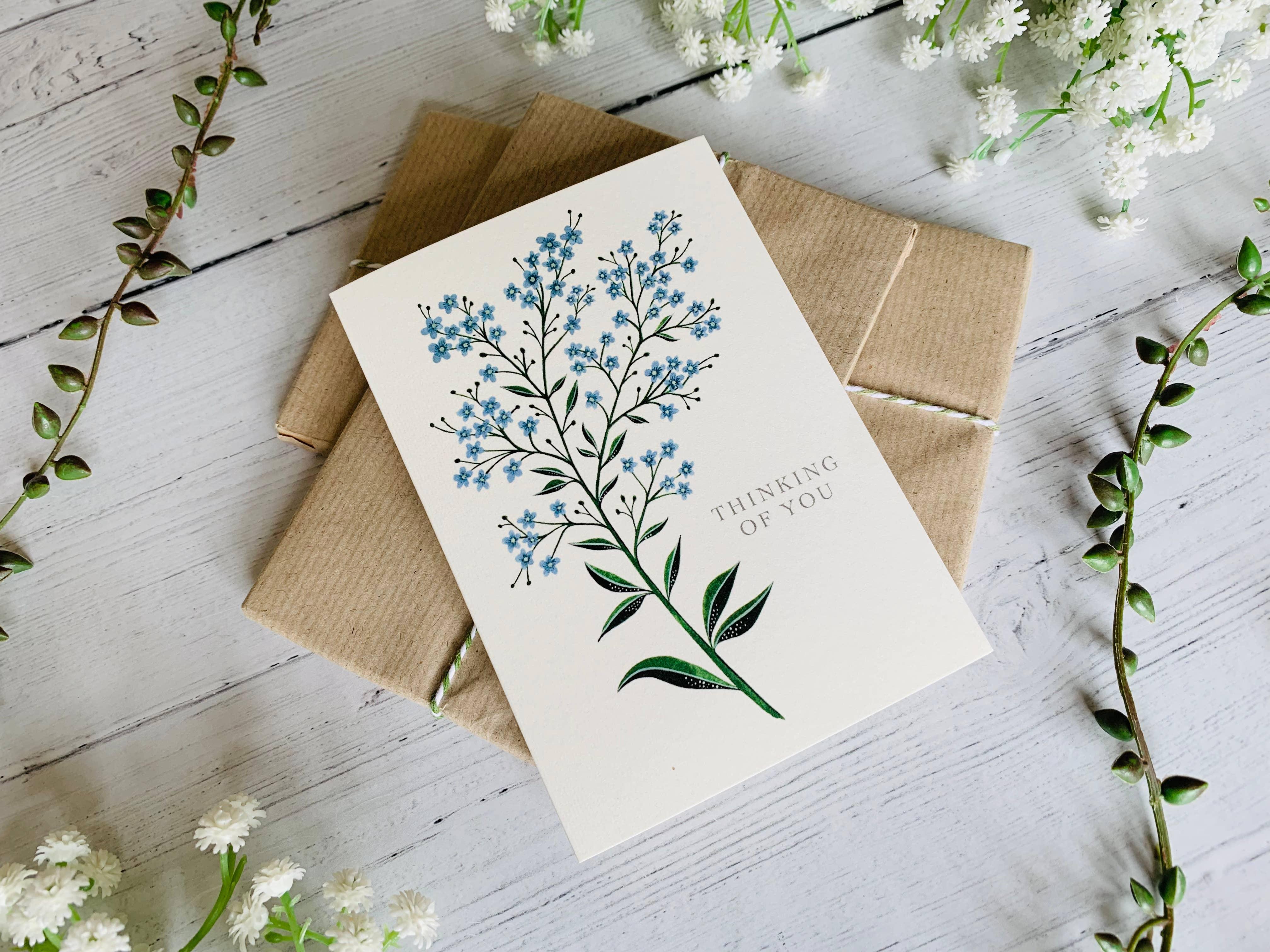Thinking of You Forget-me-nots Greeting Card - Image 4