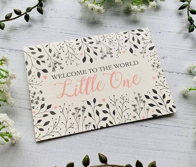 Welcome to the World Little One (Pink) Greeting Card - Image 4
